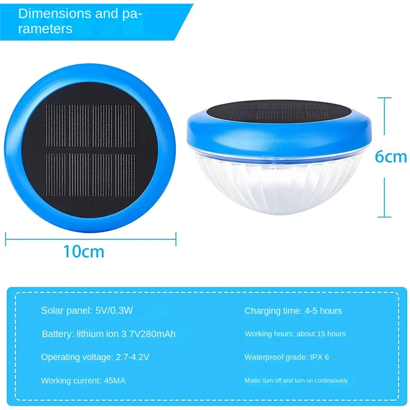 Piece Solar Floating Pool LED Lights